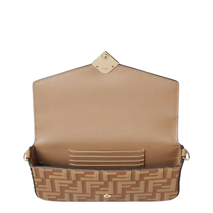 FF Diamonds Leather Chain Wallet - Brown - Image 4