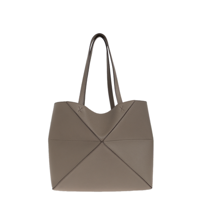 Puzzle Medium Horizontal Calfskin Tote - Taupe - Image 3