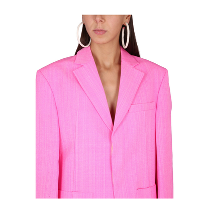 Blazer With Notched Lapel - Pink - Image 4