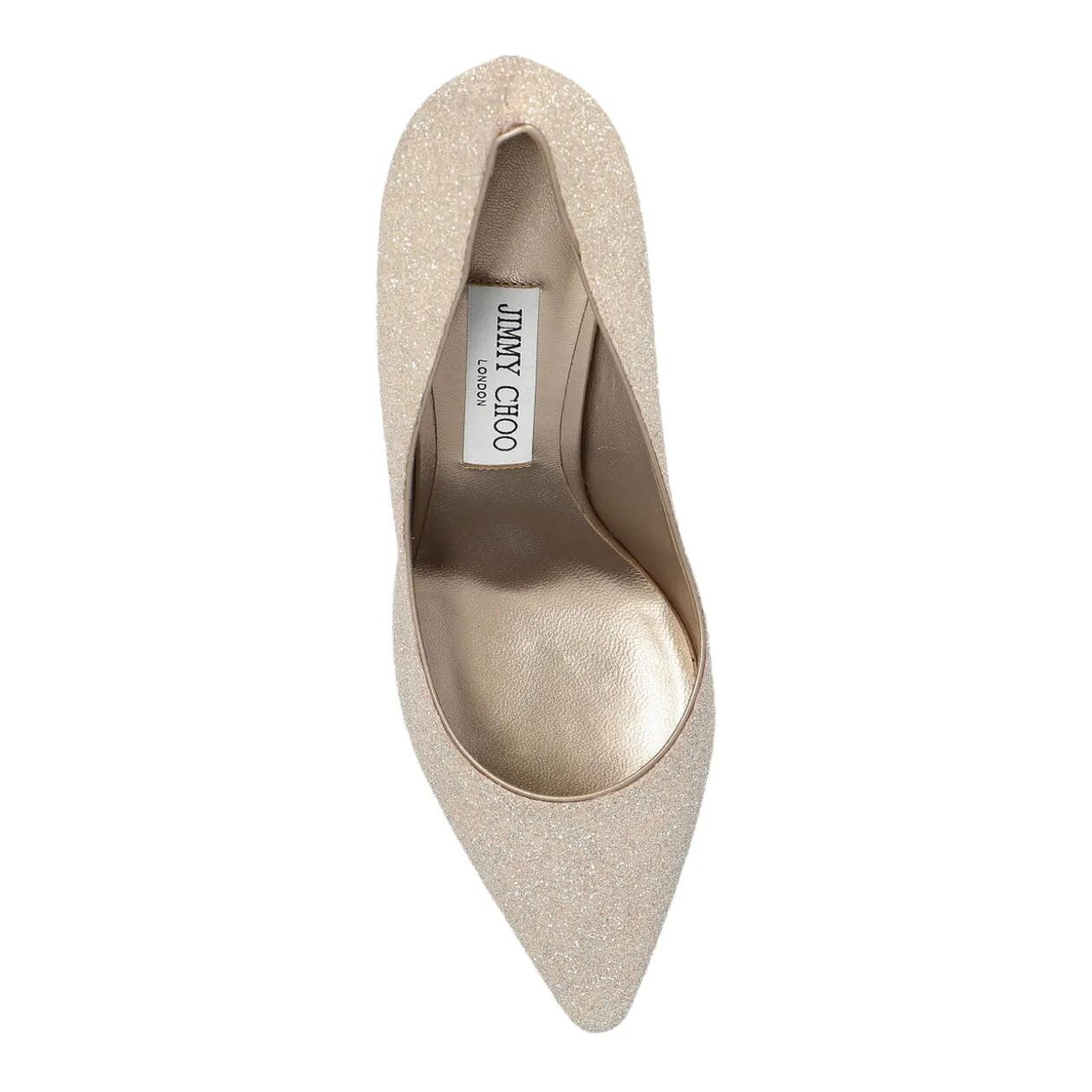 Champagne Coarse Glitter Fabric Pumps - Image 4