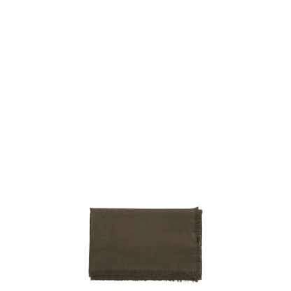 Wool and Silk Jacquard Shawl in Forrest Green - Image 1