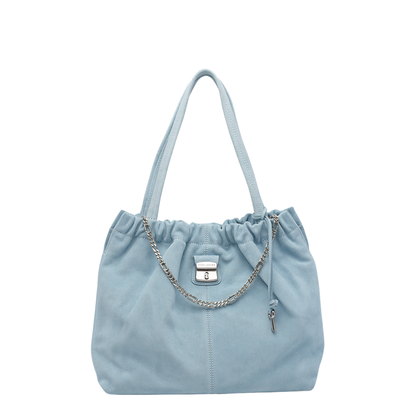 Cristina Suede Tote Bag - Blue - Image 1