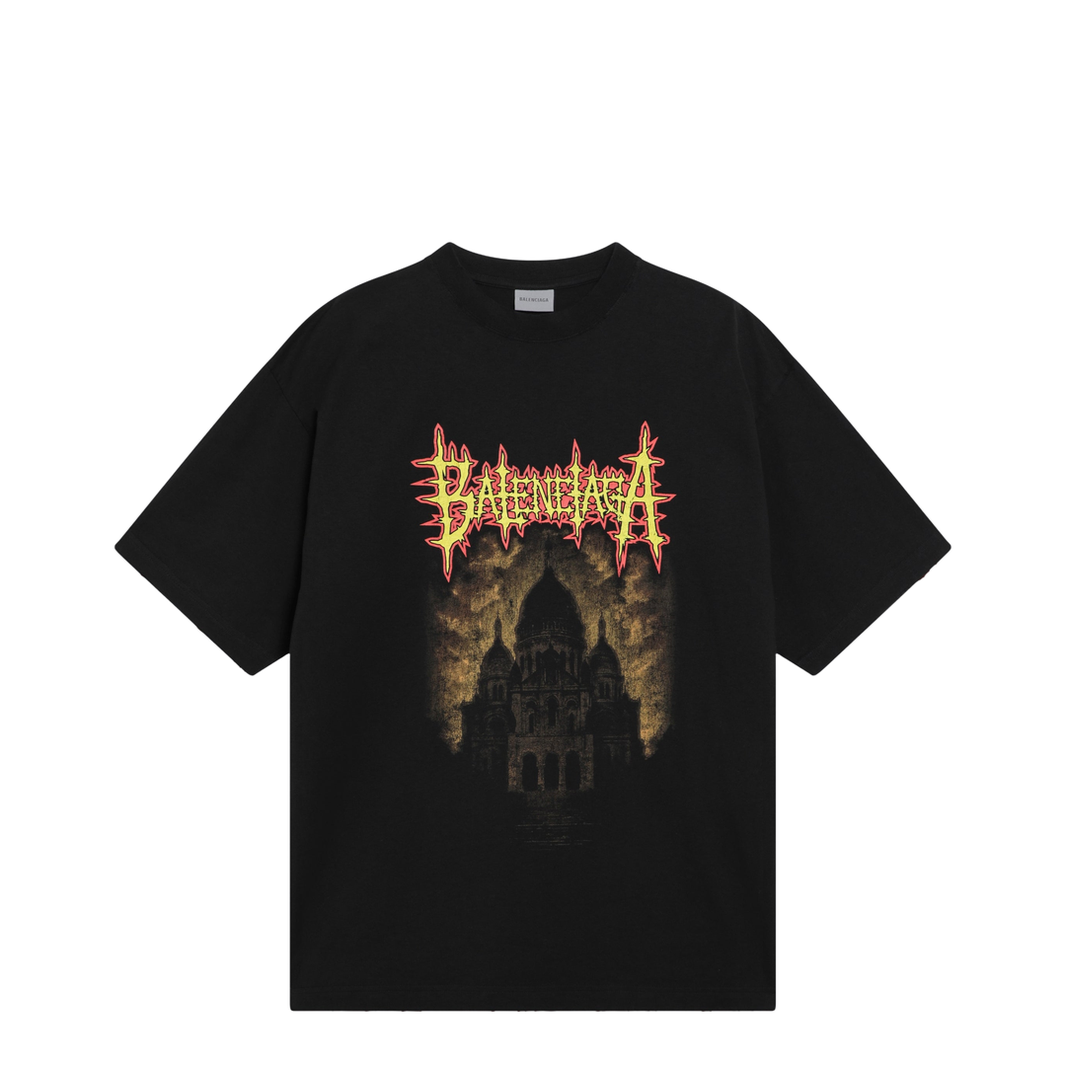 Black Oversized T-Shirt with Logo Print - Image 1