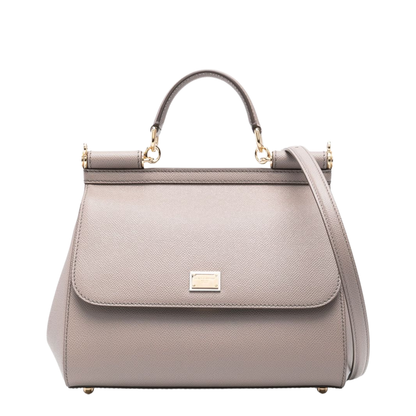 Sicily Large Dauphine Calfskin Handbag - Grey - Image 1