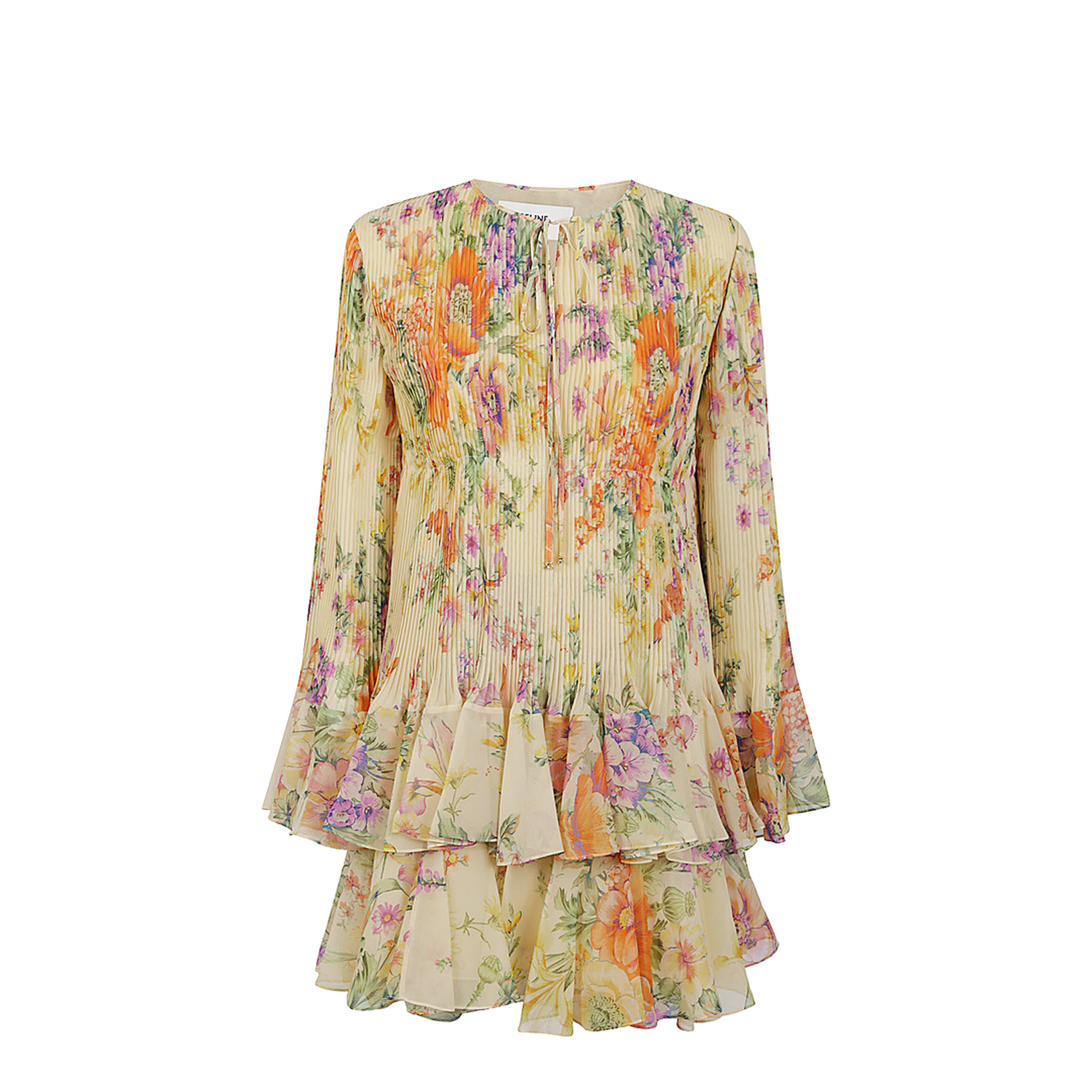 Mini Pleated Dress in Silk Georgette - Image 1