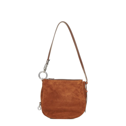 Asymmetric-Design Suede Shoulder Bag - Image 3