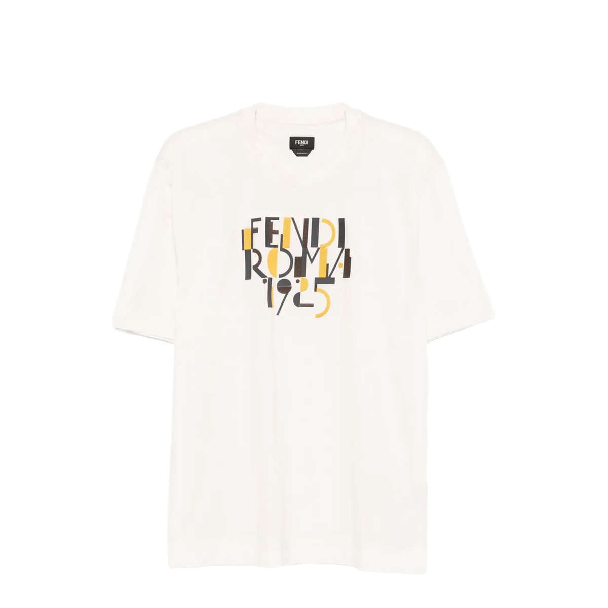 White Cotton T-Shirt with Logo Print - Image 1