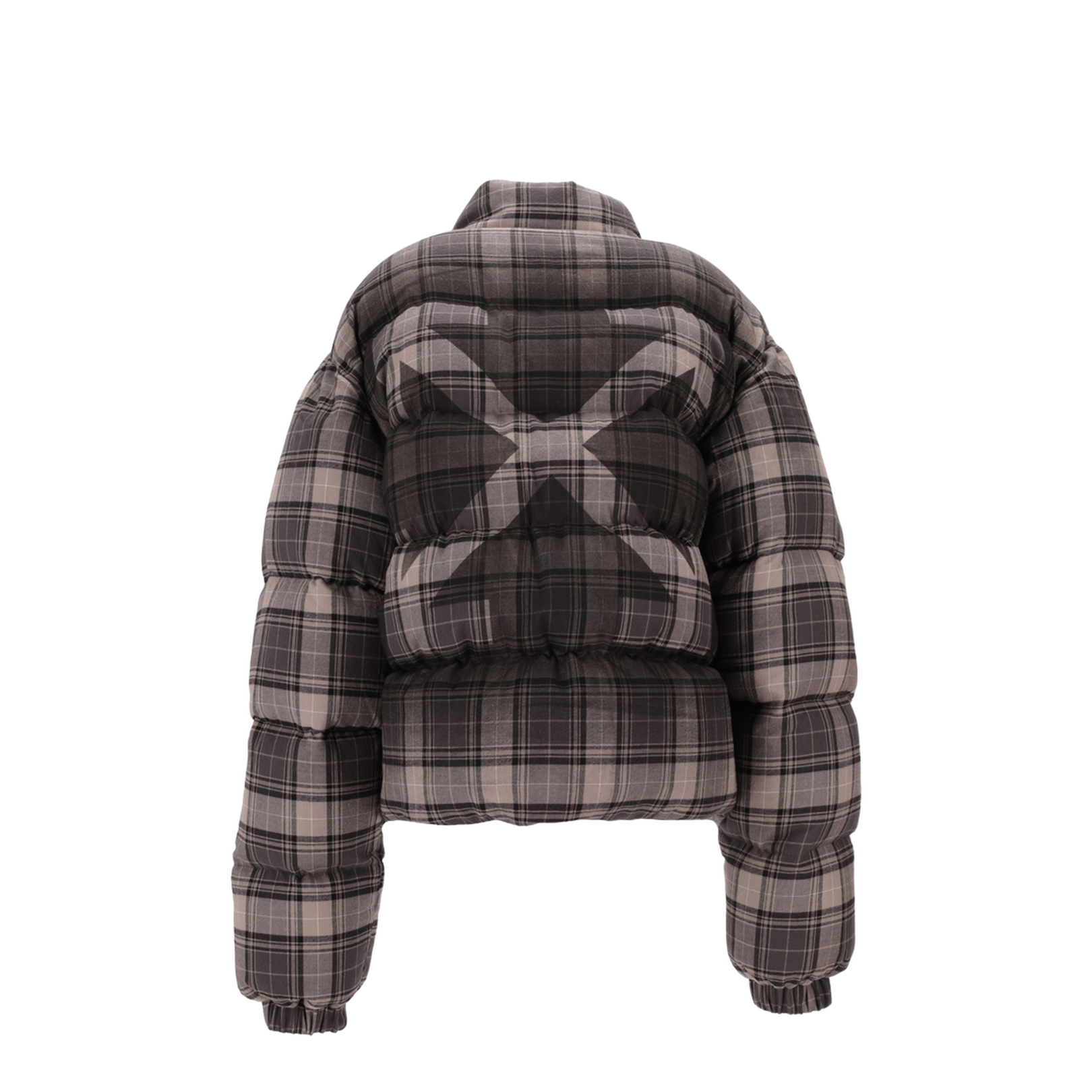 Spray Arr Check Flan Down Jacket Dark Grey - Image 4