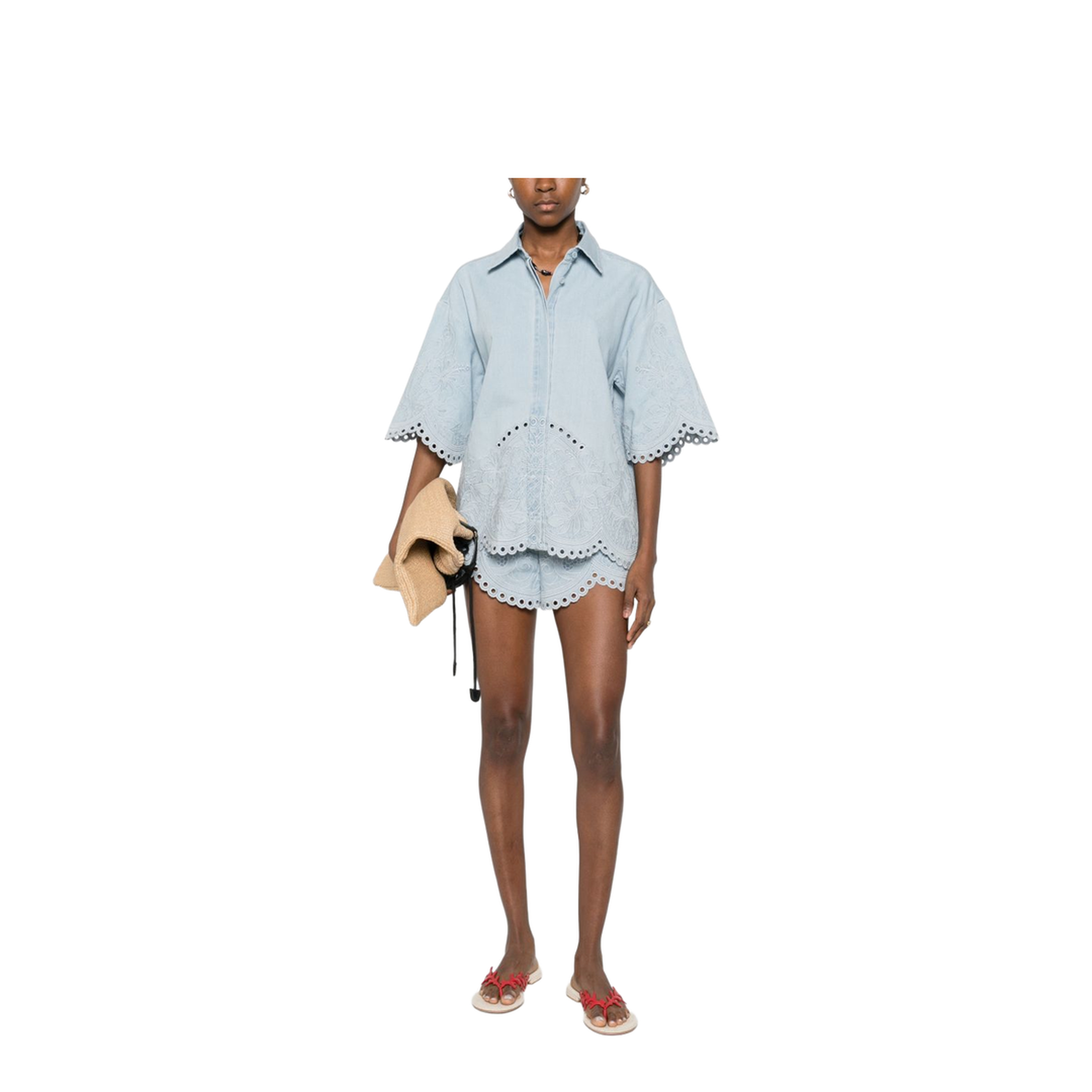 Daylight Embroidered Denim Shorts - Image 5