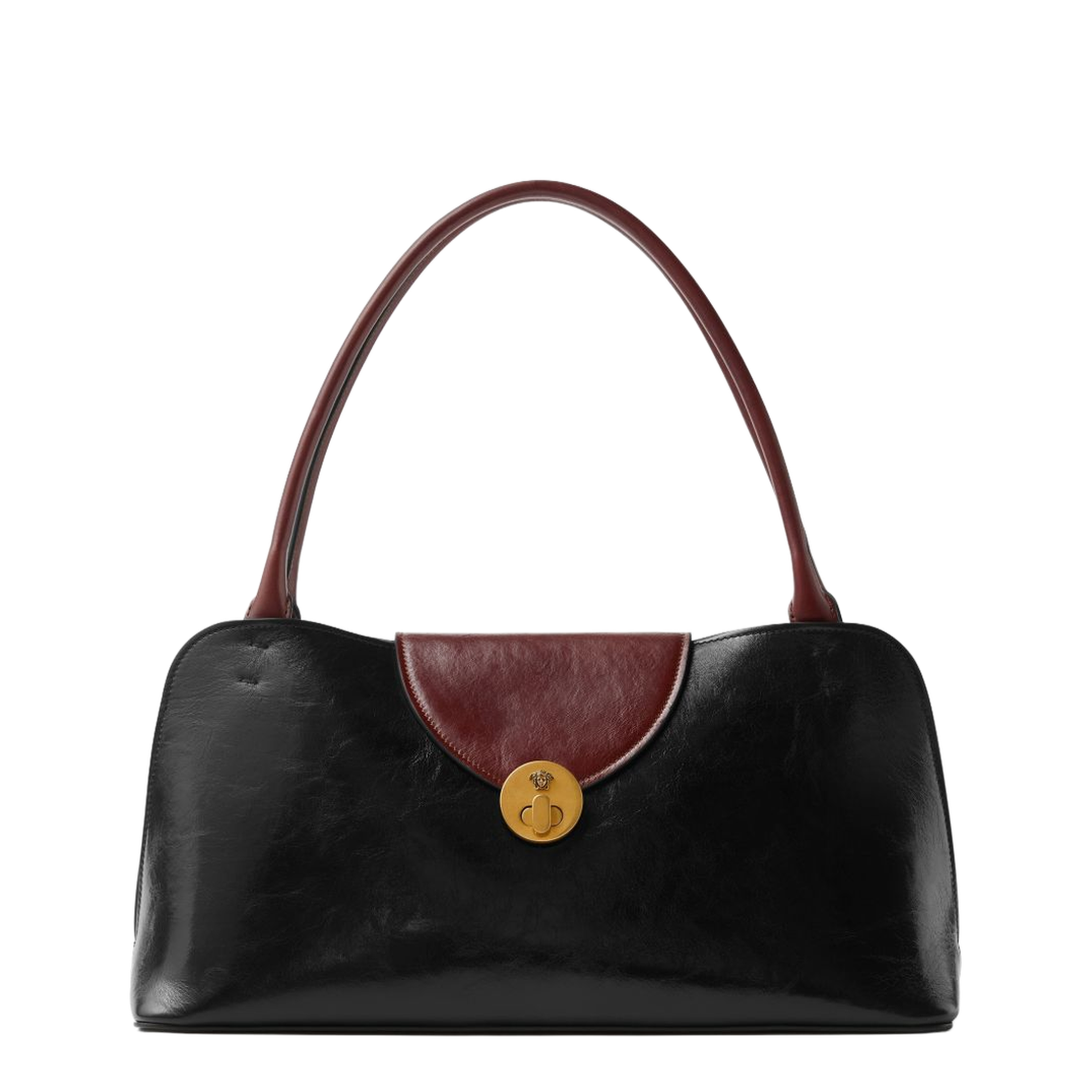 Vivian Medium Calf Leather Shoulder Bag - Aj Black Rosewood - Image 1