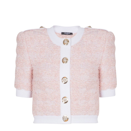 Short-Sleeved Knit Cardigan - Image 1