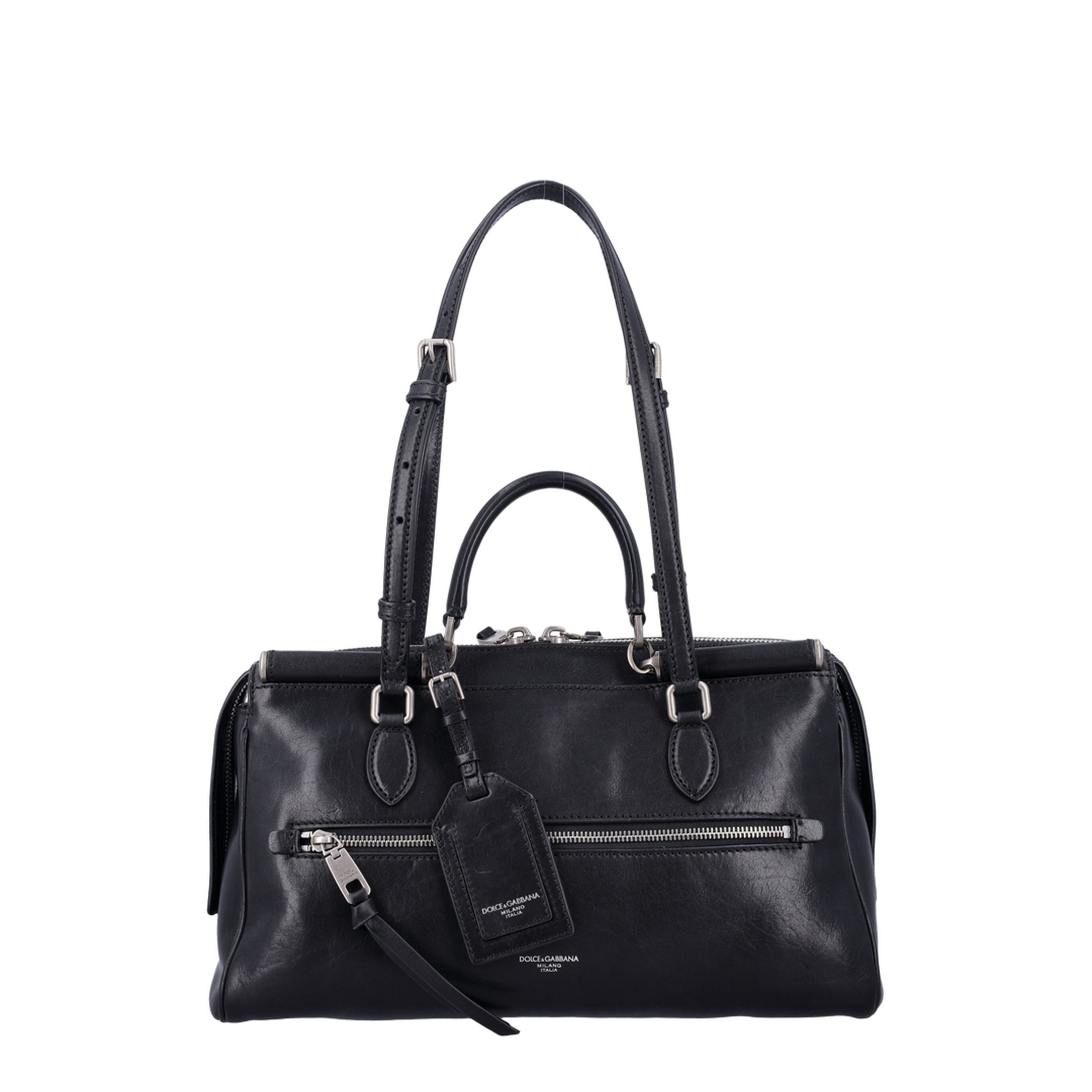 Vittoria Medium Calfskin Top Handle Bag - Black - Image 3
