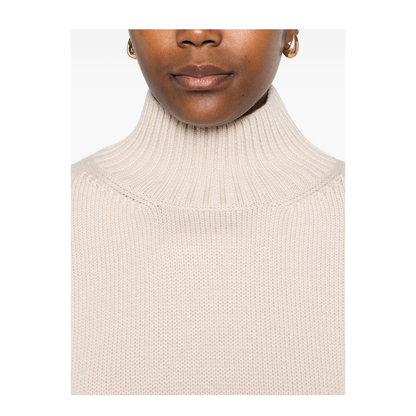 Powder Virgin Wool Ribbed High-Neck Sweater - Image 3