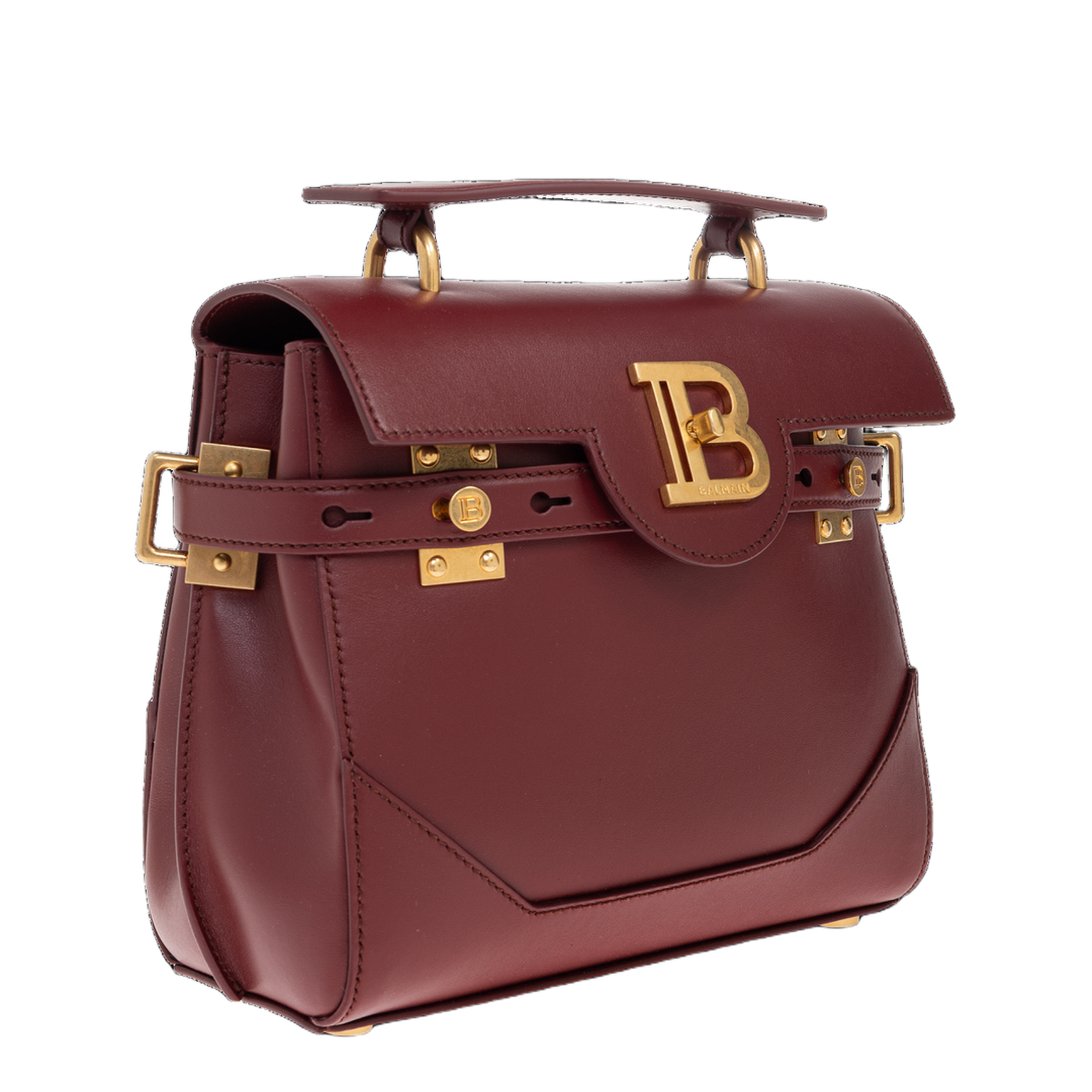 B-Buzz Medium Calf Leather Tote - Burgundy - Image 4