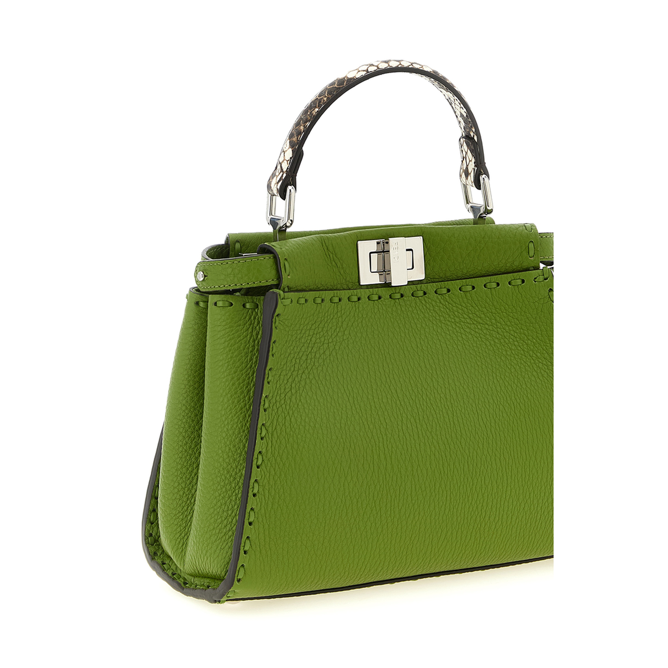 Peekaboo Mini Calfskin Top-Handle Bag - Verbena Green - Image 3