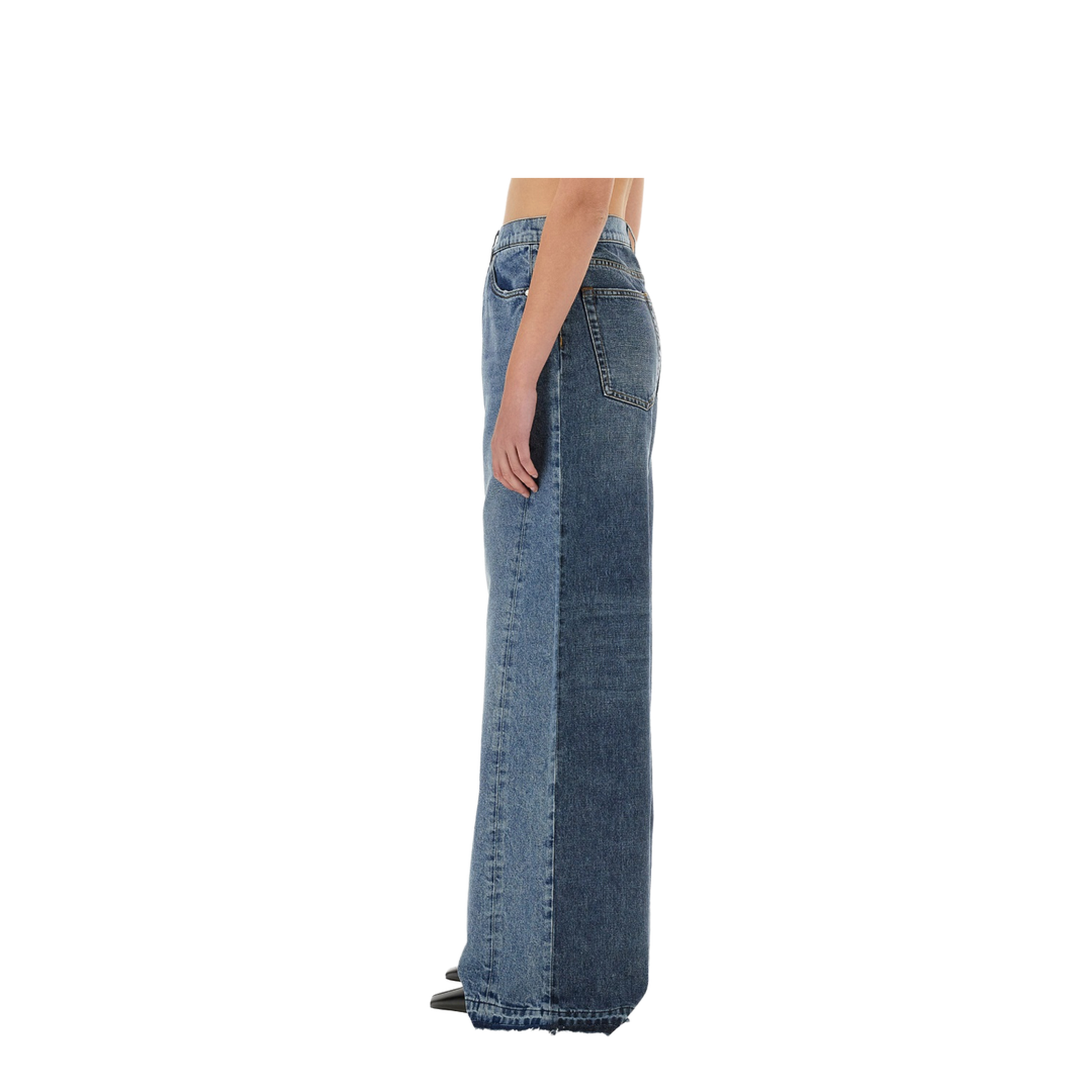 Wide-Leg Jeans with Contrasting Panels - Image 4