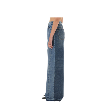 Wide-Leg Jeans with Contrasting Panels - Image 4