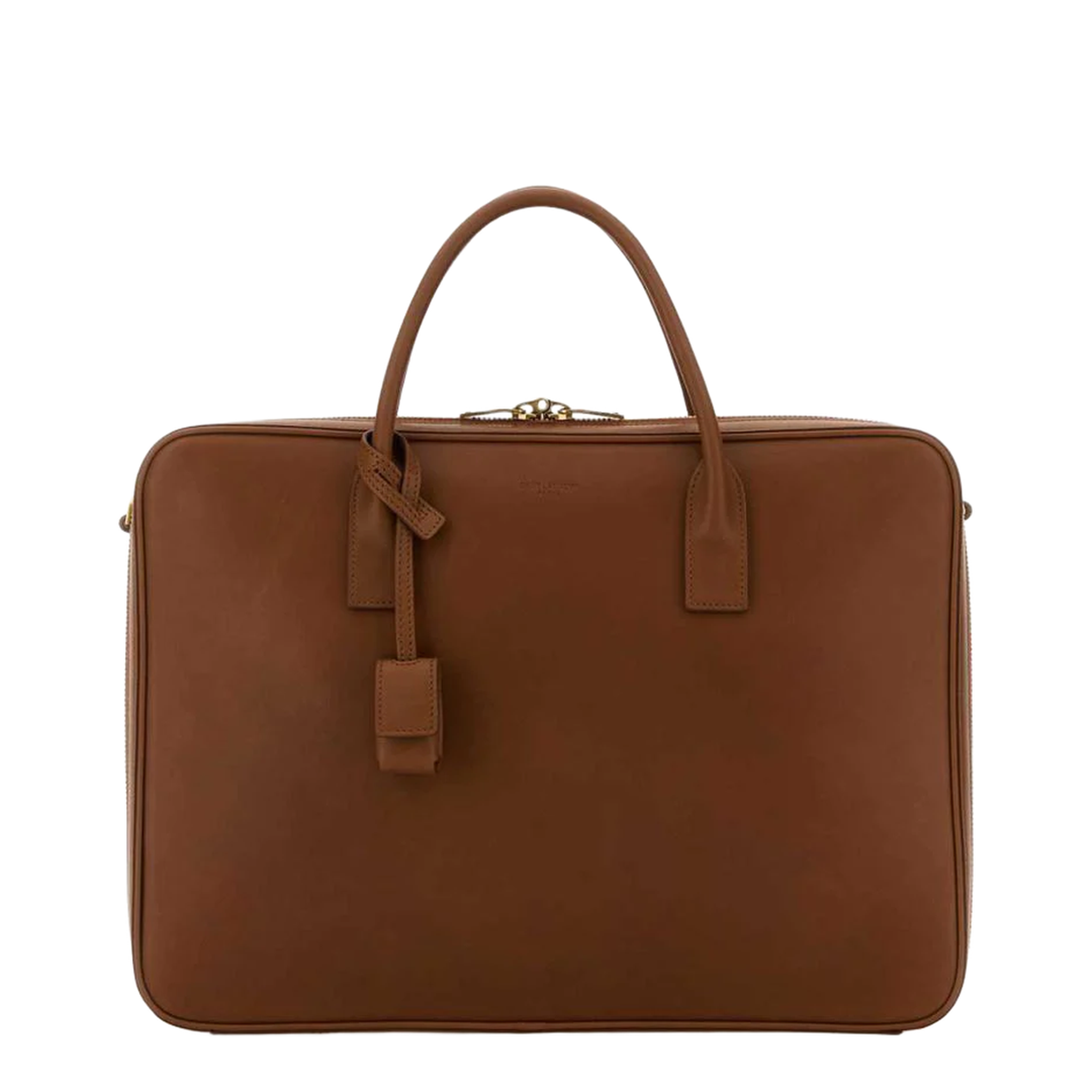 Caramel Leather Briefcase - Image 1