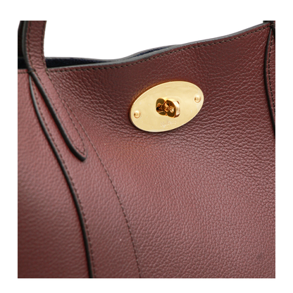Bayswater Small Classic Grain Leather Tote - Burgundy - Image 7
