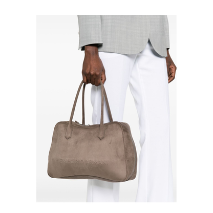 Eagle Club Capsule Collection Medium Brushed Cow Leather Shoulder Bag - Taupe - Image 3