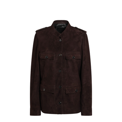Coffee-coloured Suede Jacket - Image 1