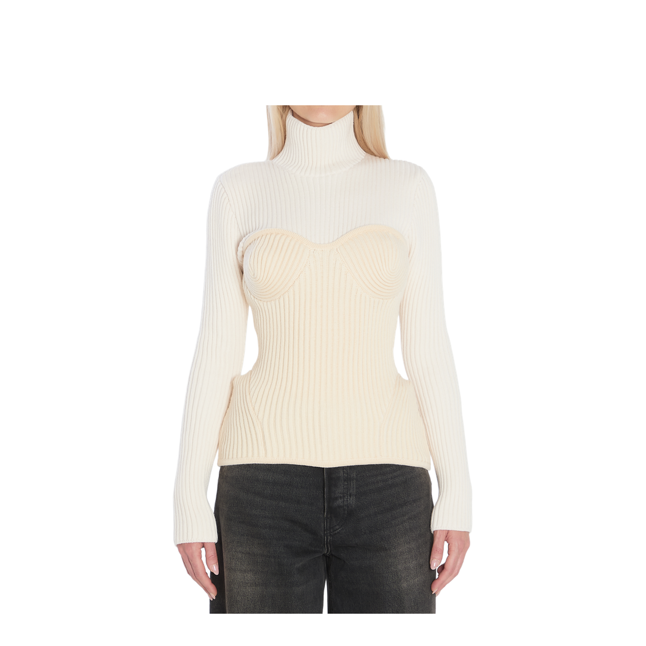 Ribbed Knit Pullover - Image 1
