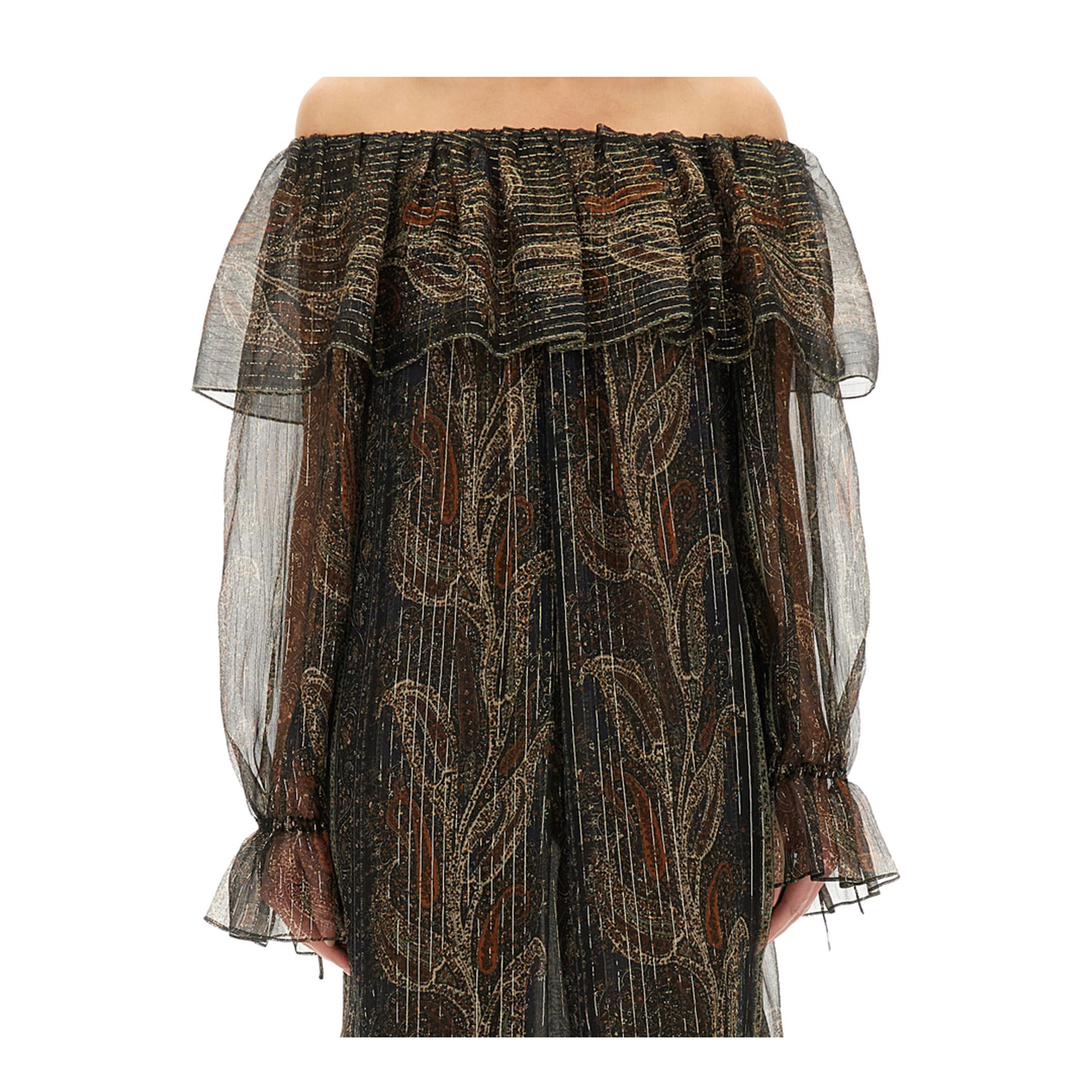 Silk Lurex Creponne Dress - Image 4