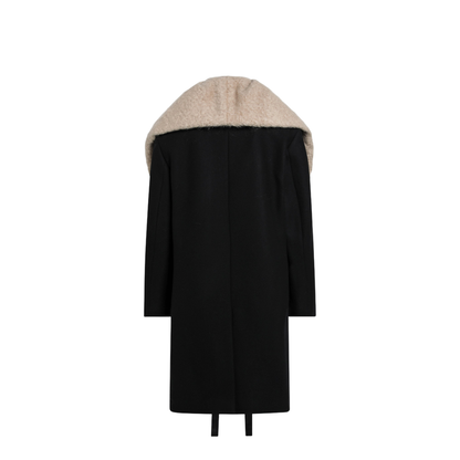 Black Coat With Removable Neckline - Image 2