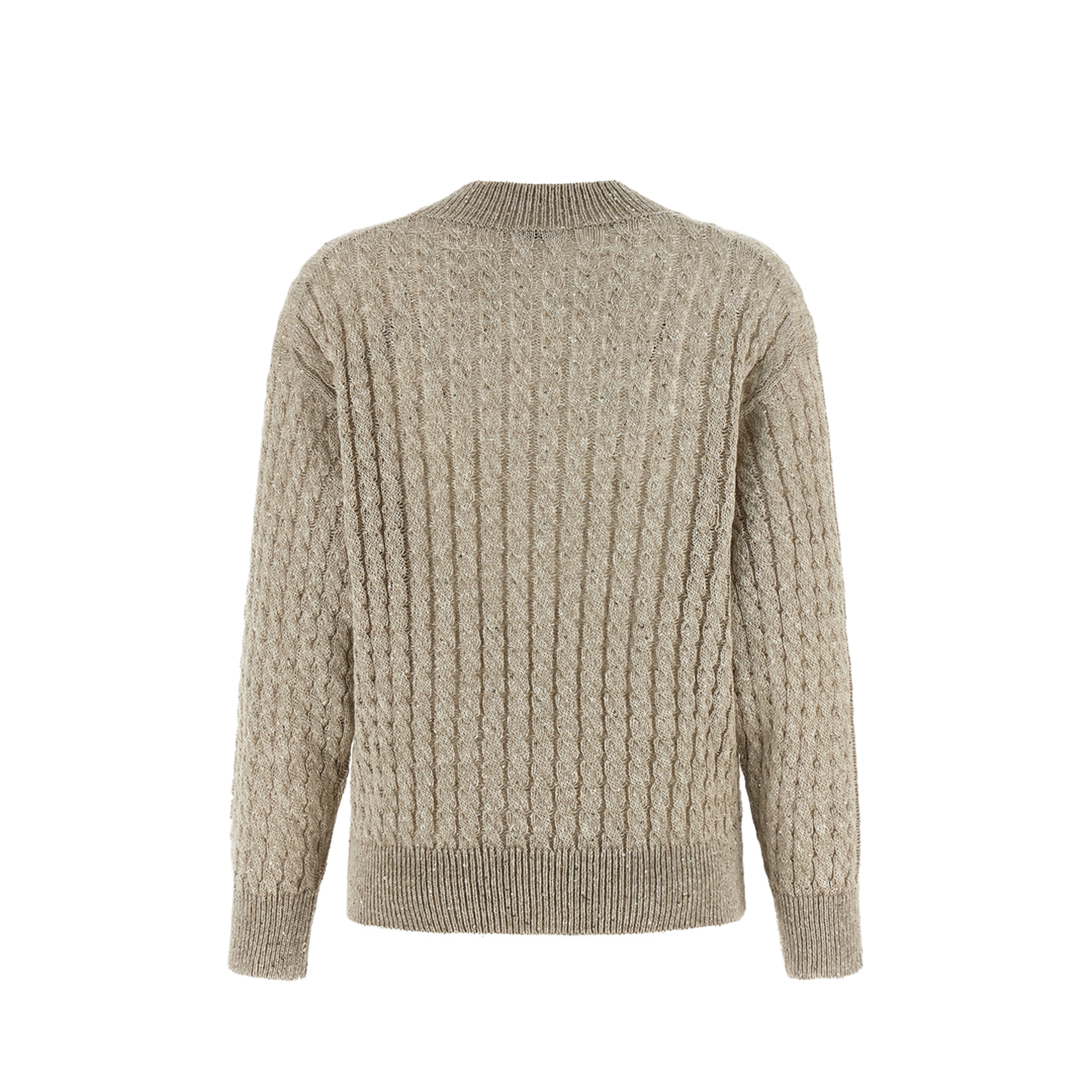 V-Neck Knitted Sweater - Beige - Image 2