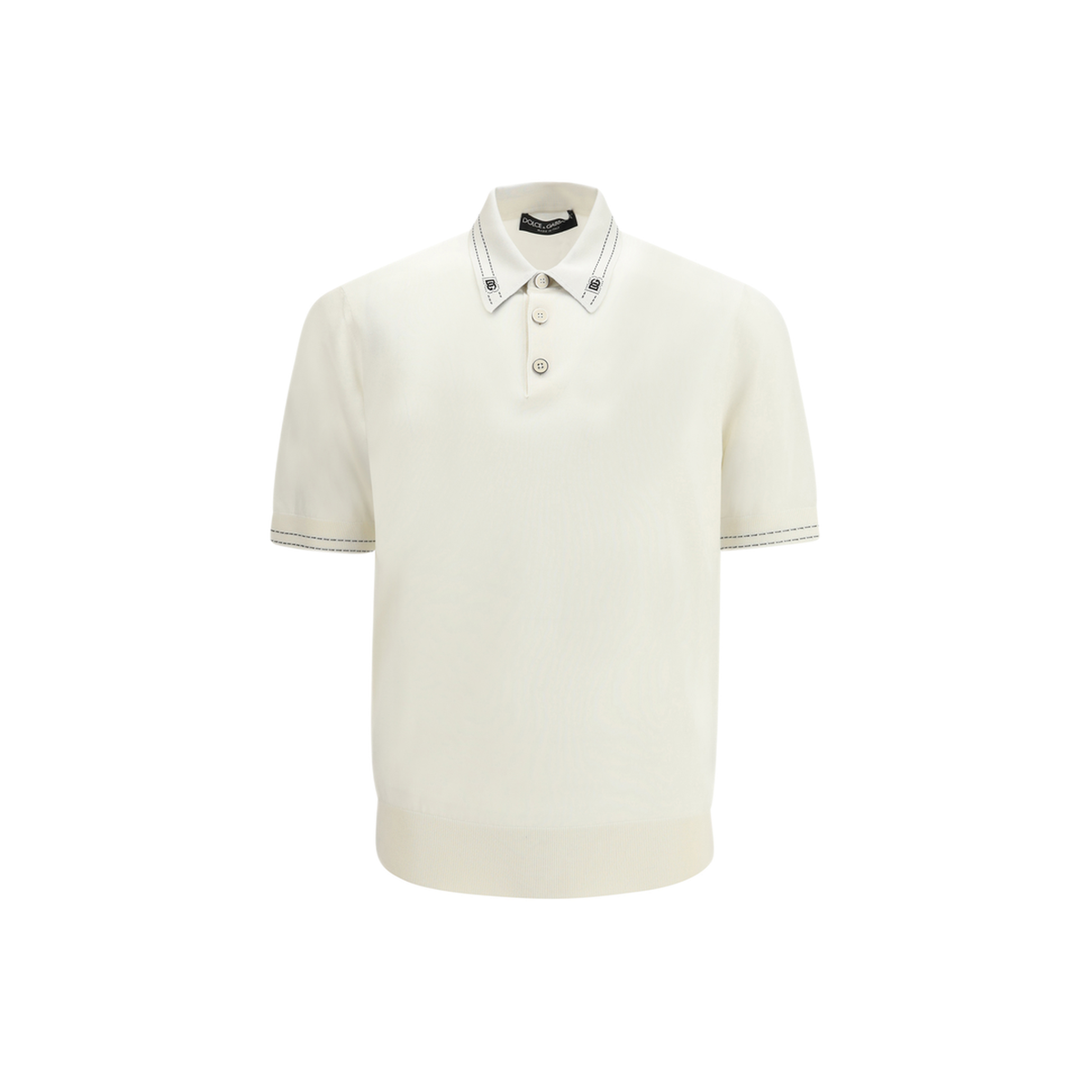 Silk Polo With Collar And Short Sleeves - Image 1