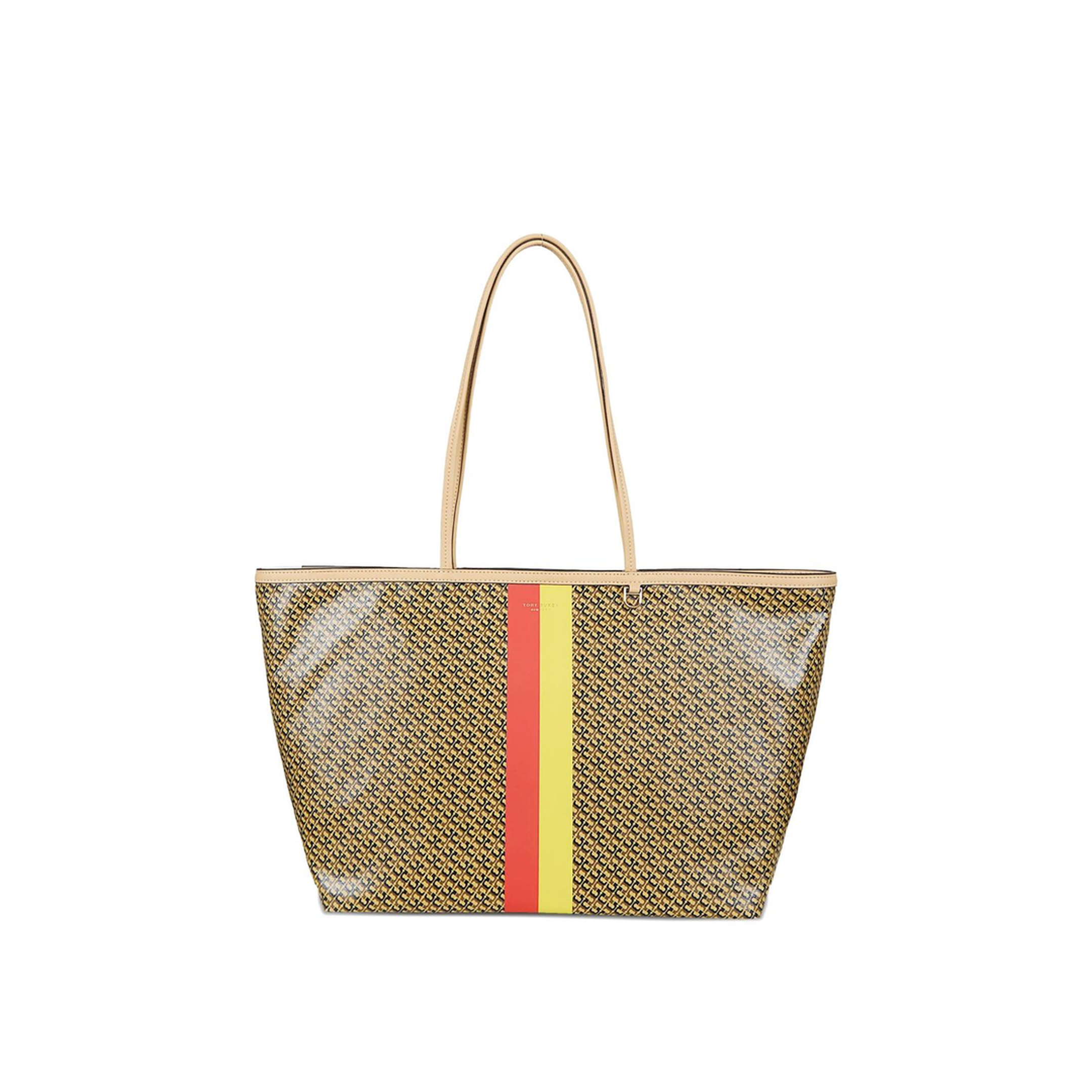 Racer Coated Canvas Tote - Tan Printed - Image 5