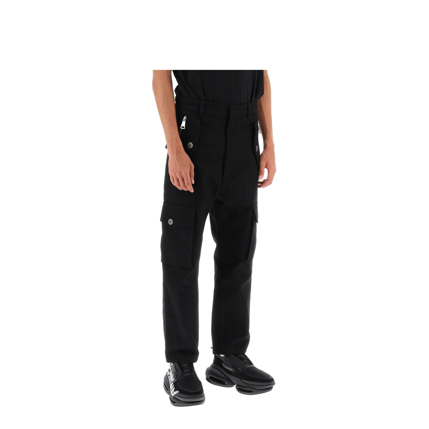 Cargo Trousers Black Fabric - Image 4