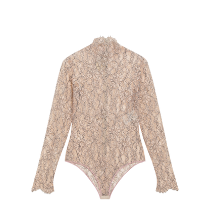 Nude Rebrodé Lace Bodysuit - Image 1