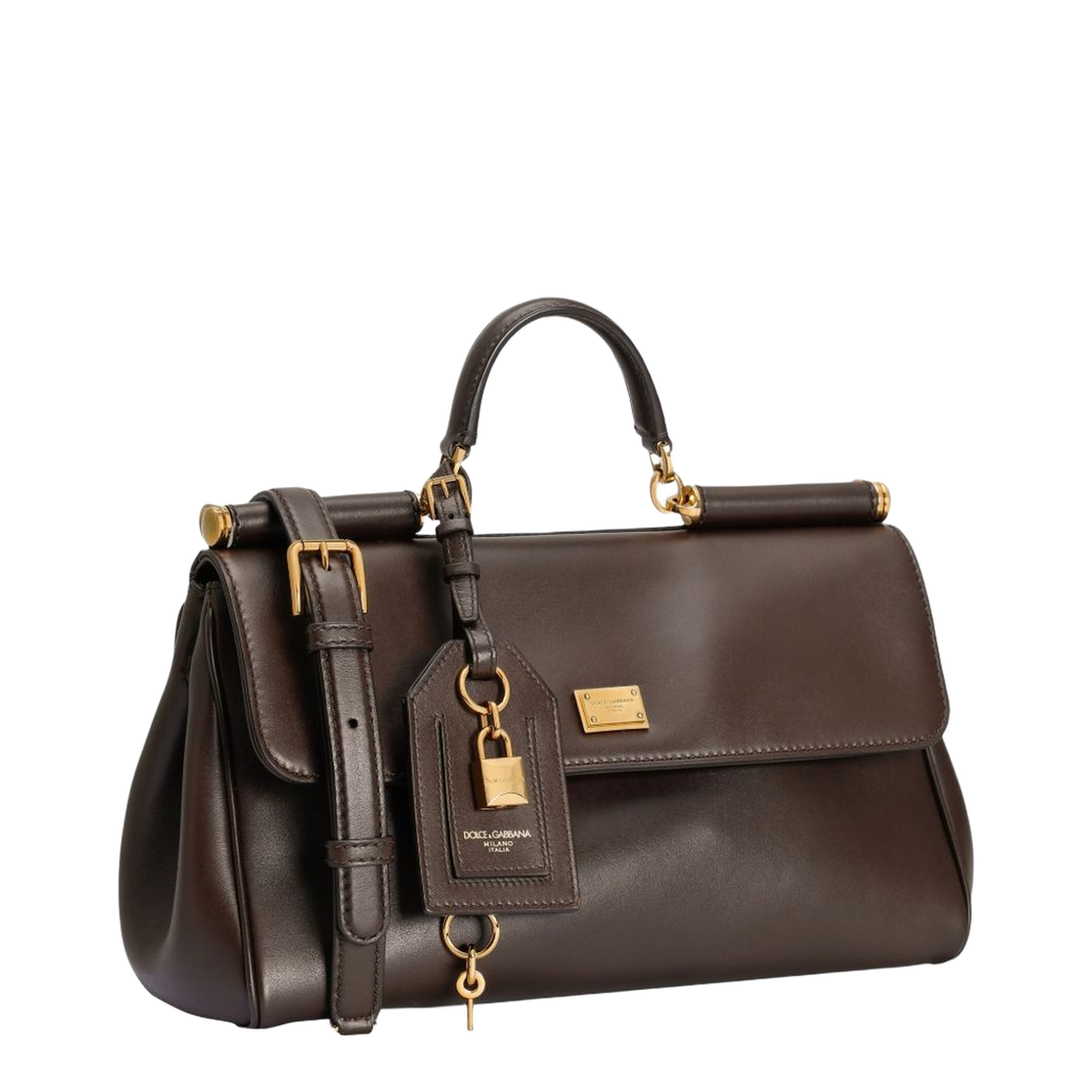 My Sicily Medium Plongé Calfskin Top-Handle Bag - Brown - Image 5