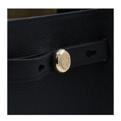 Romy Pebbled Leather Bucket Bag - Black - Image 8