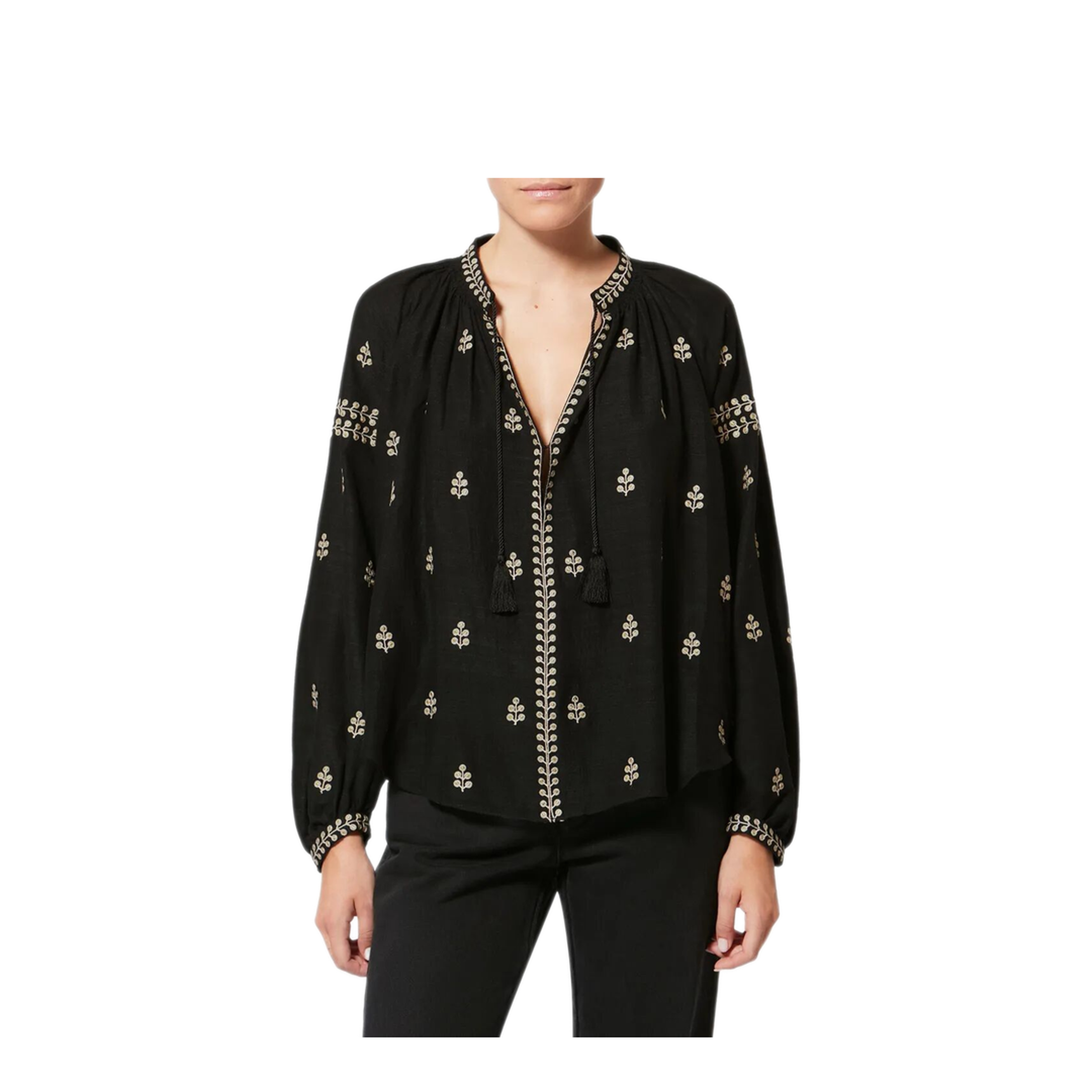 Rodis Embroidered Tussar Silk Blouse - Image 4