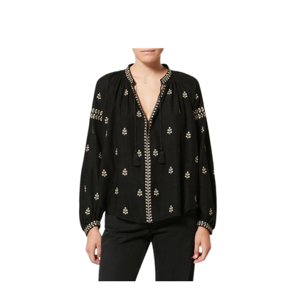 Rodis Embroidered Tussar Silk Blouse - Image 4