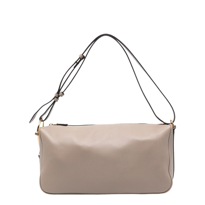 Half Horsebit Large Soft Grain Shoulder Bag - Taupe - Image 1