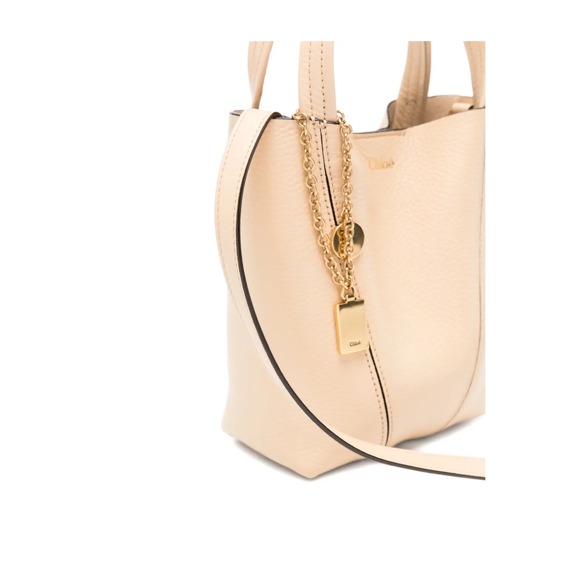 Spin Small Calf Leather Tote - Petal Beige - Image 4