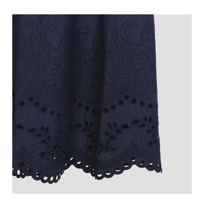 Mahon Broderie Denim Midi Dress - Image 5