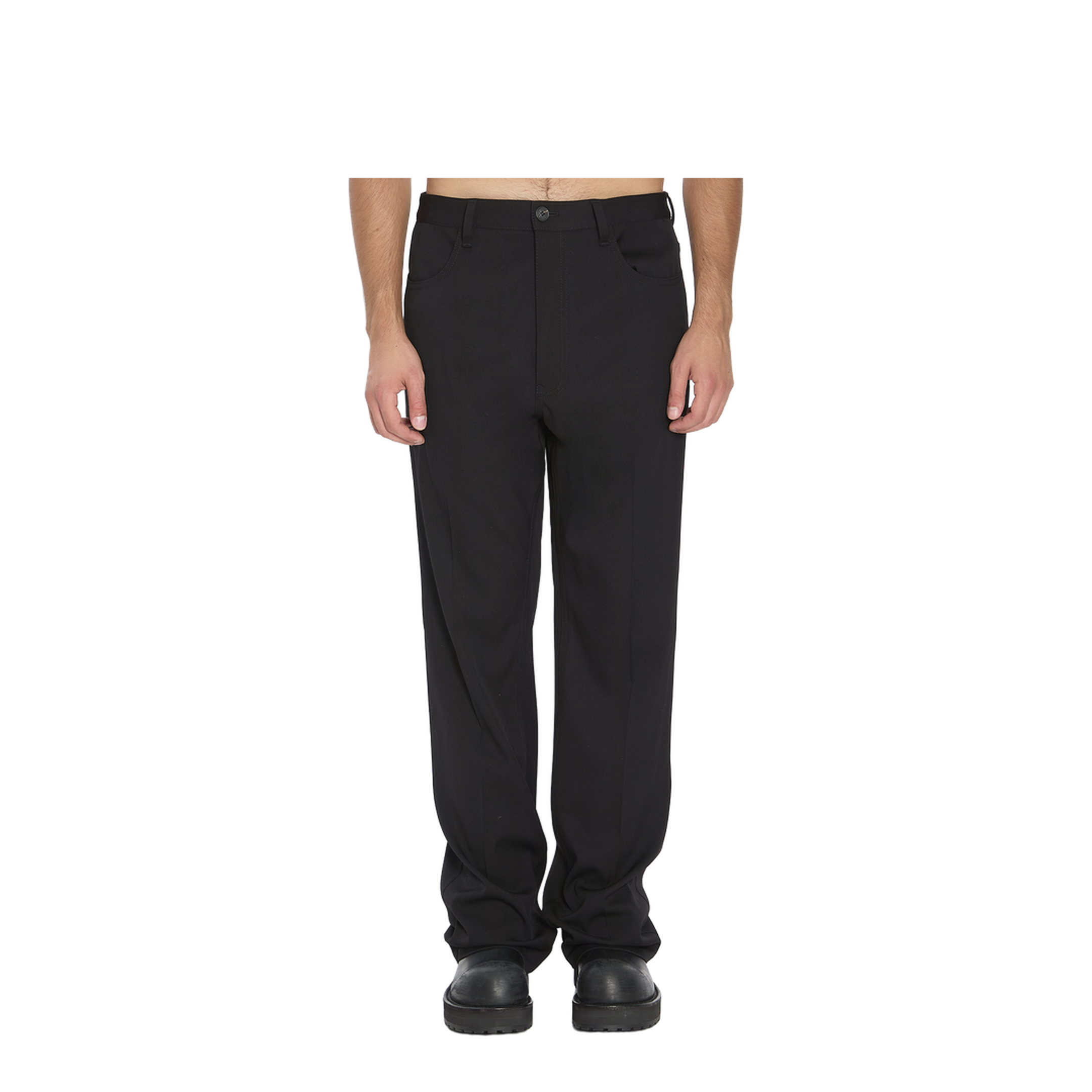 Black Straight Tailored Pants - Image 1
