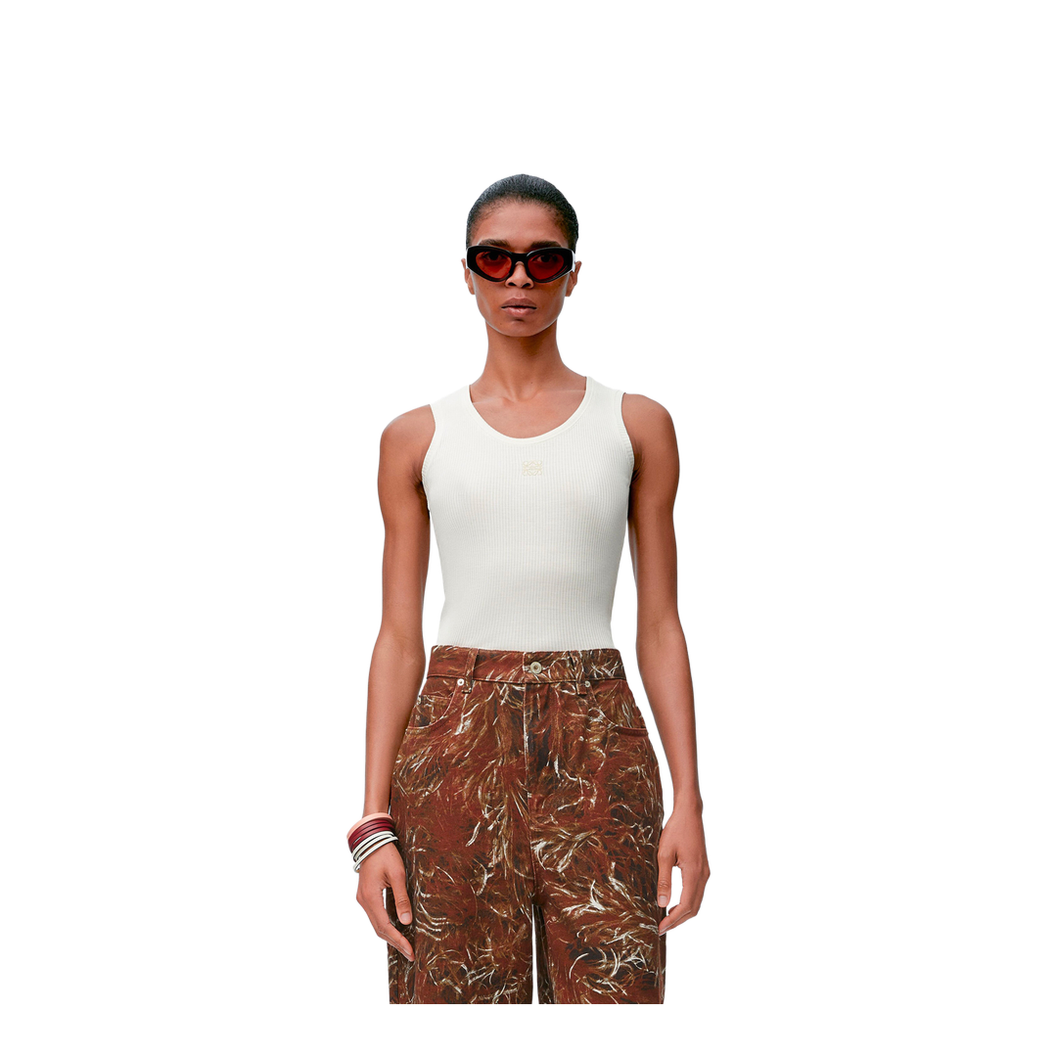 Anagram Ribbed Silk Tank Top - Image 2