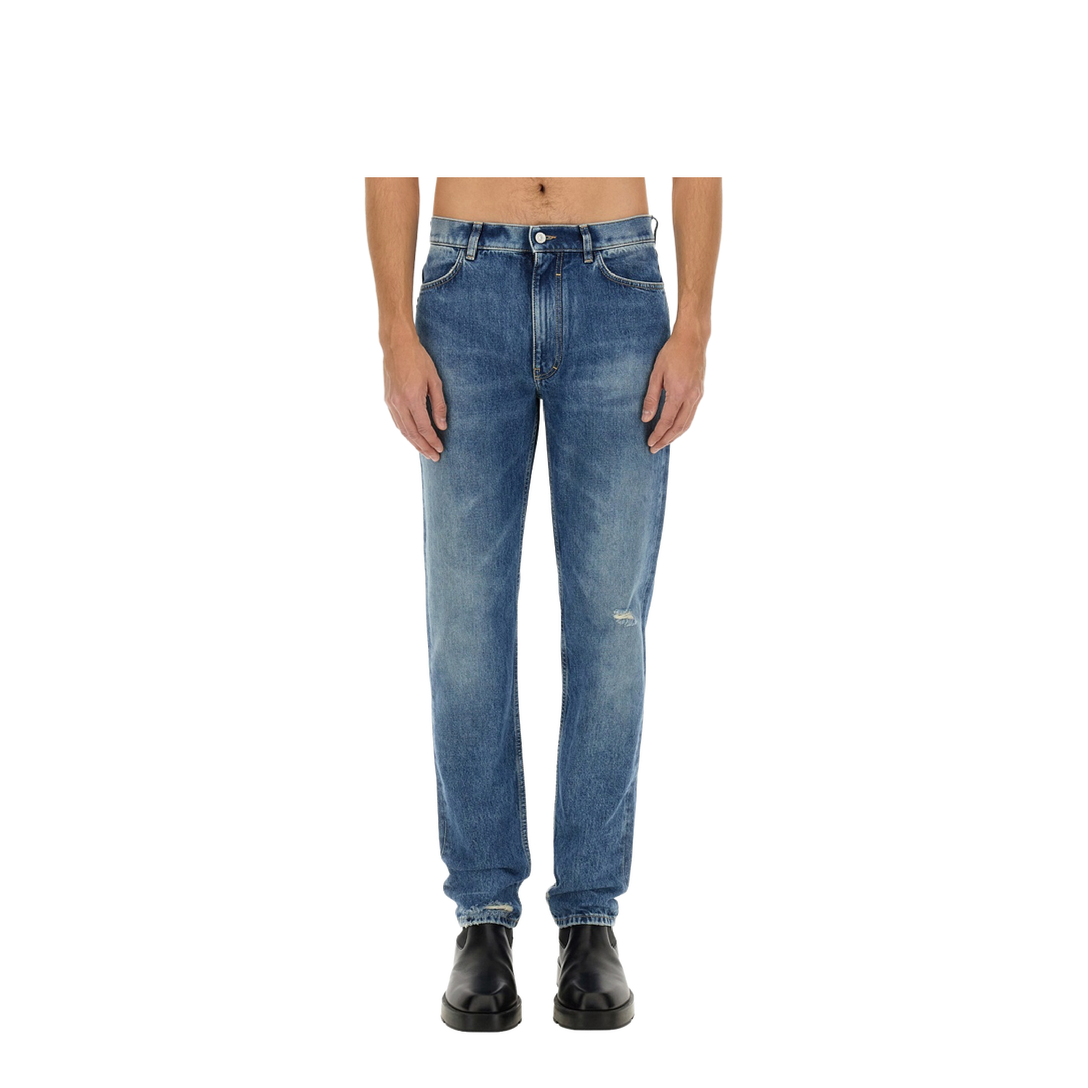 Slim-Fit Denim Jeans - Blue - Image 1