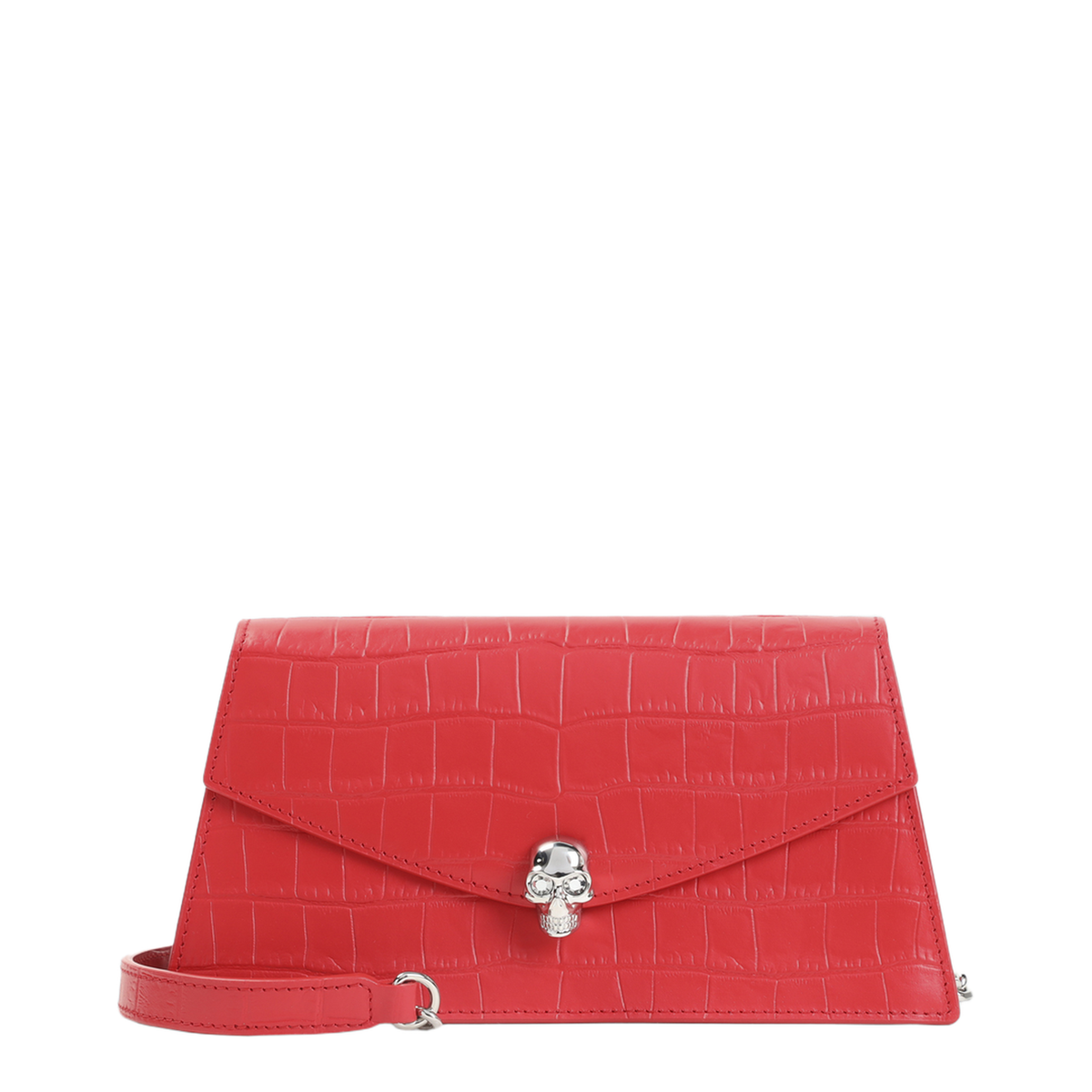 Skull Mini Calfskin Crossbody - Red - Image 1