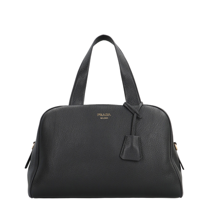 Boston Large Satchel Bag Leather Black - Image 1