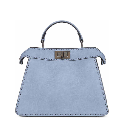 Peekaboo ISeeU Small Calfskin Tote - Mercury Blue - Image 1