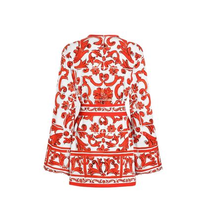 Majolica-Print Silk Charmeuse Shirt - Image 3