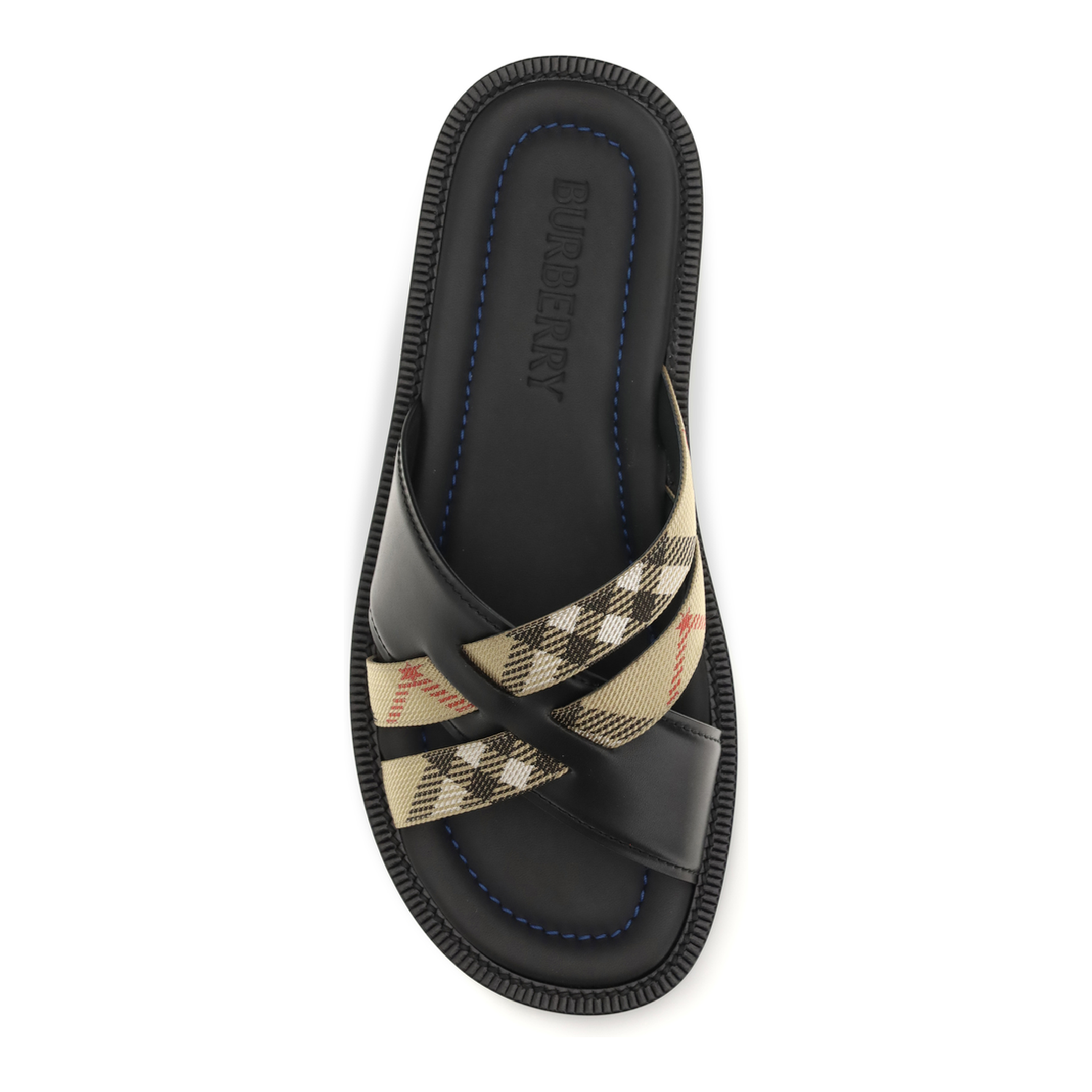 Drift Leather and Check Sandals - Image 4