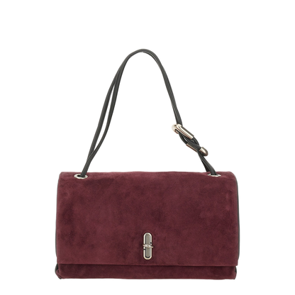 The Dual Large Leather Shoulder Bag - Red - Image 1