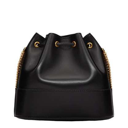 VLogo Signature Mini Nappa Leather Bucket Bag - Black - Image 2